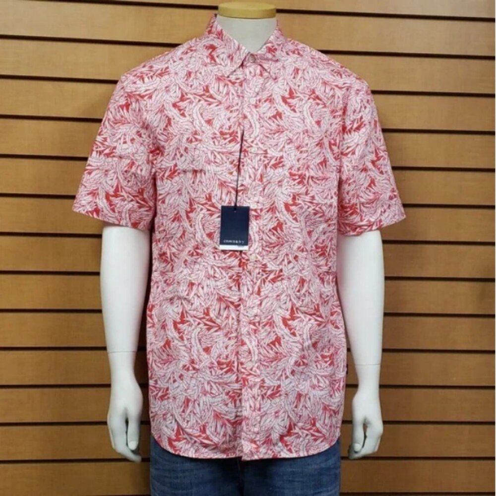 Crown And Ivy Classic Fit Tropical Short Sleeve Button Down Shirt Size Medium